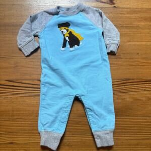 Carter's blue gray super dog embroidered long sleeve pant cotton pajamas SIZE 6M